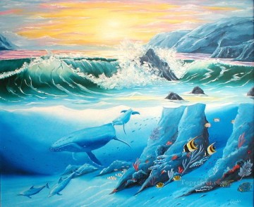 クジラとイルカの友達 ランダル・ブリュワー Oil Paintings